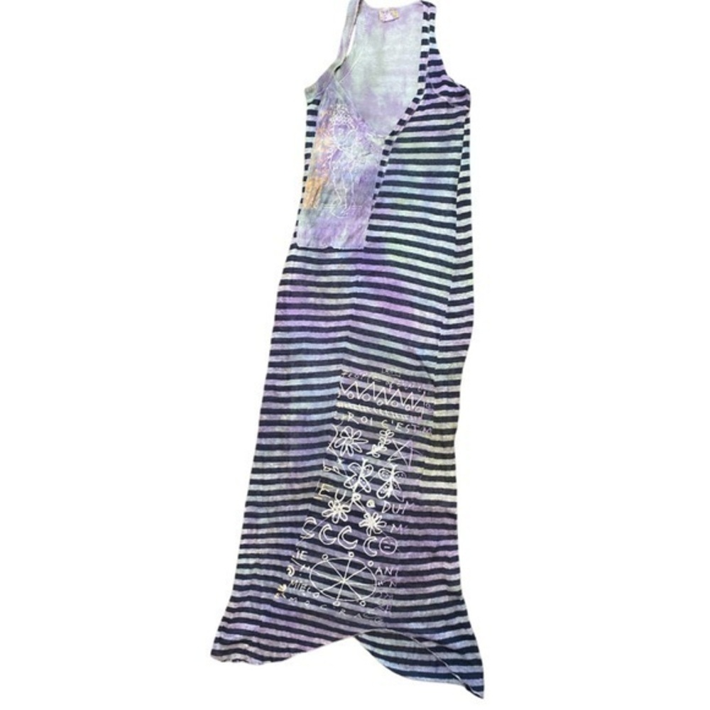 The People of the Labyrinths Dress Linen Tie Dye Hand-dye Size S